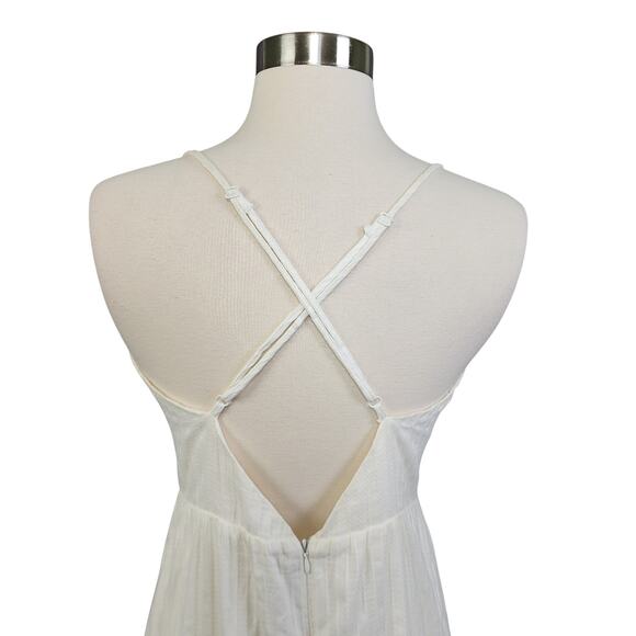 Lost + Wander Womens Asymmetrical Midi Dress Size Medium White Boho Bridal Beach - Picture 7 of 16